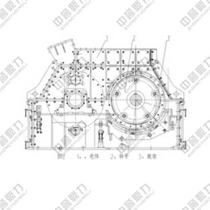 環(huán)錘式破碎機(jī)結(jié)構(gòu)原理圖